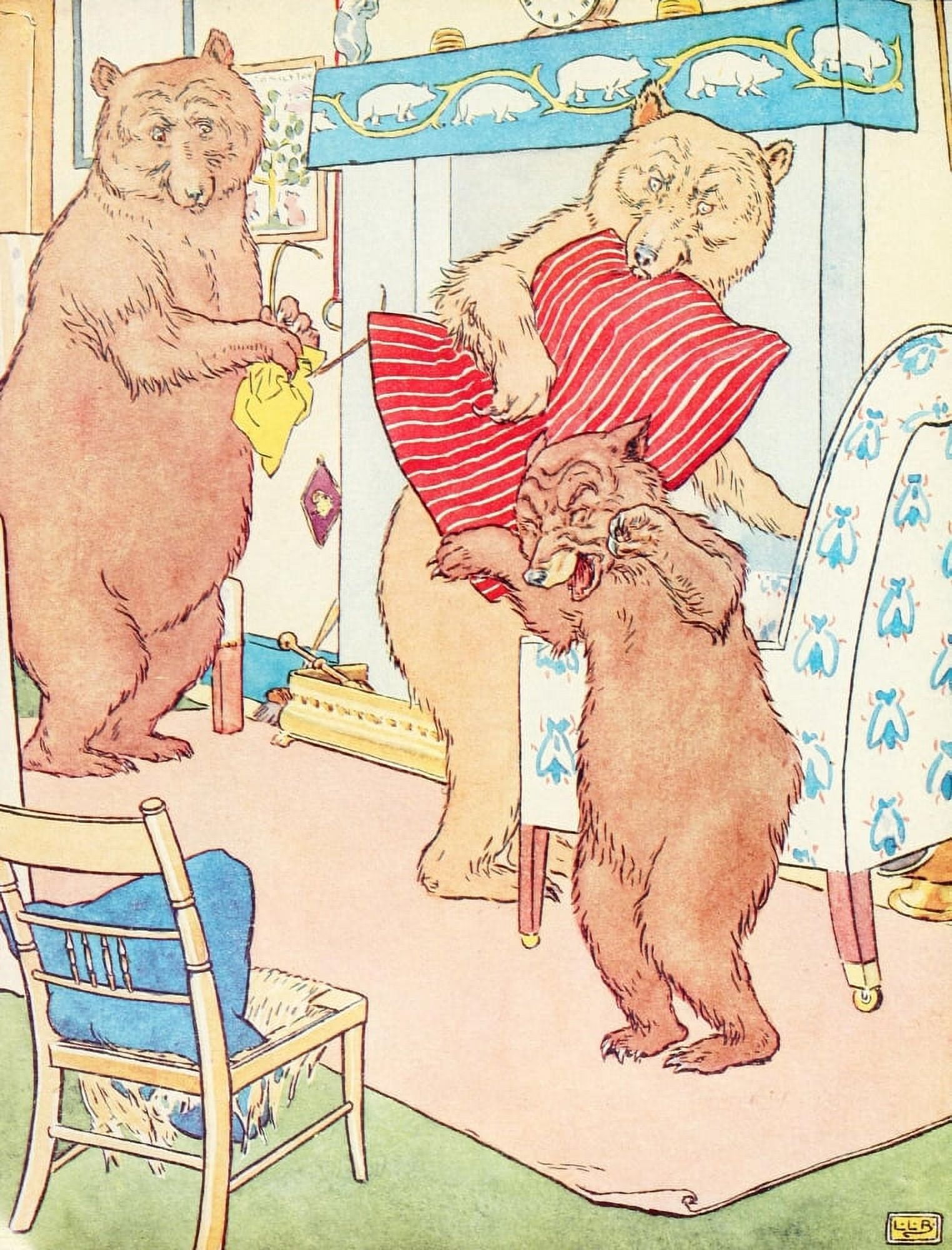 The Three Bears Baby Bears chair is broken Canvas Art - Leonard Leslie Brooke (18 x 24)