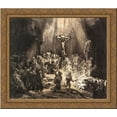 thumbnail image 1 of The Three Crosses 22x20 Gold Ornate Wood Framed Canvas Art by Rembrandt, 1 of 2