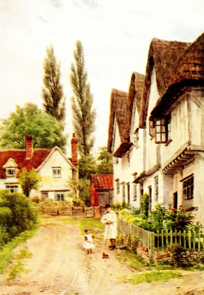 The Three Gables Kersey Suffolk Canvas Art - Alfred Quinton (24 x 36)