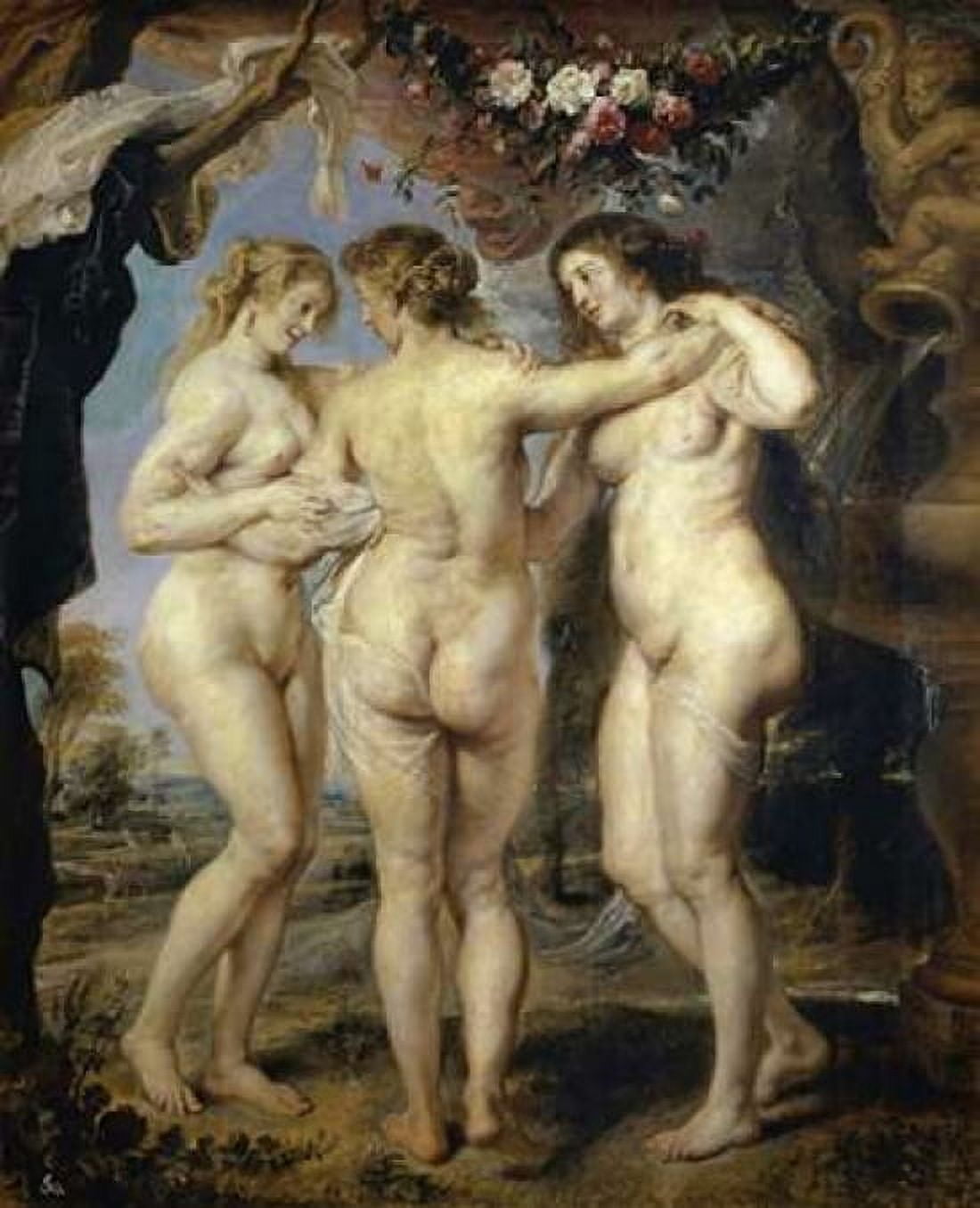 The Three Graces Canvas Art - Peter Paul Rubens (20 x 24)
