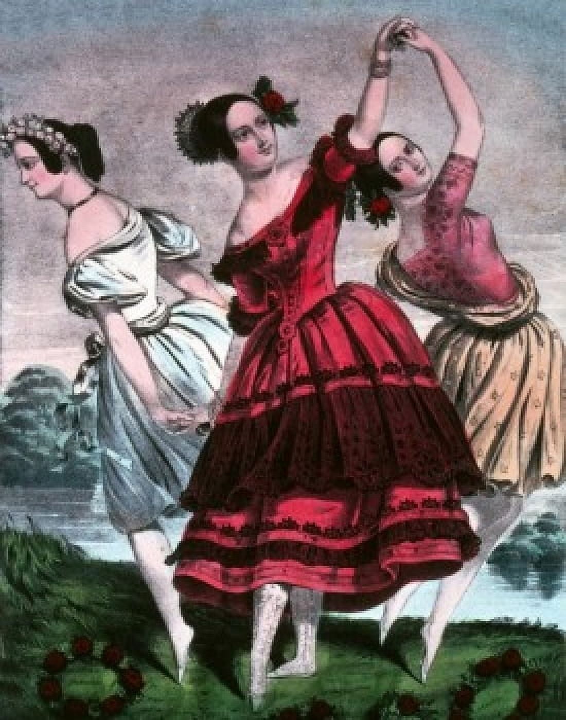 The Three Graces Currier and Ives (a 1857-1907American) Library of Congress Washington DC Canvas Art - Currier and Ives (24 x 36)