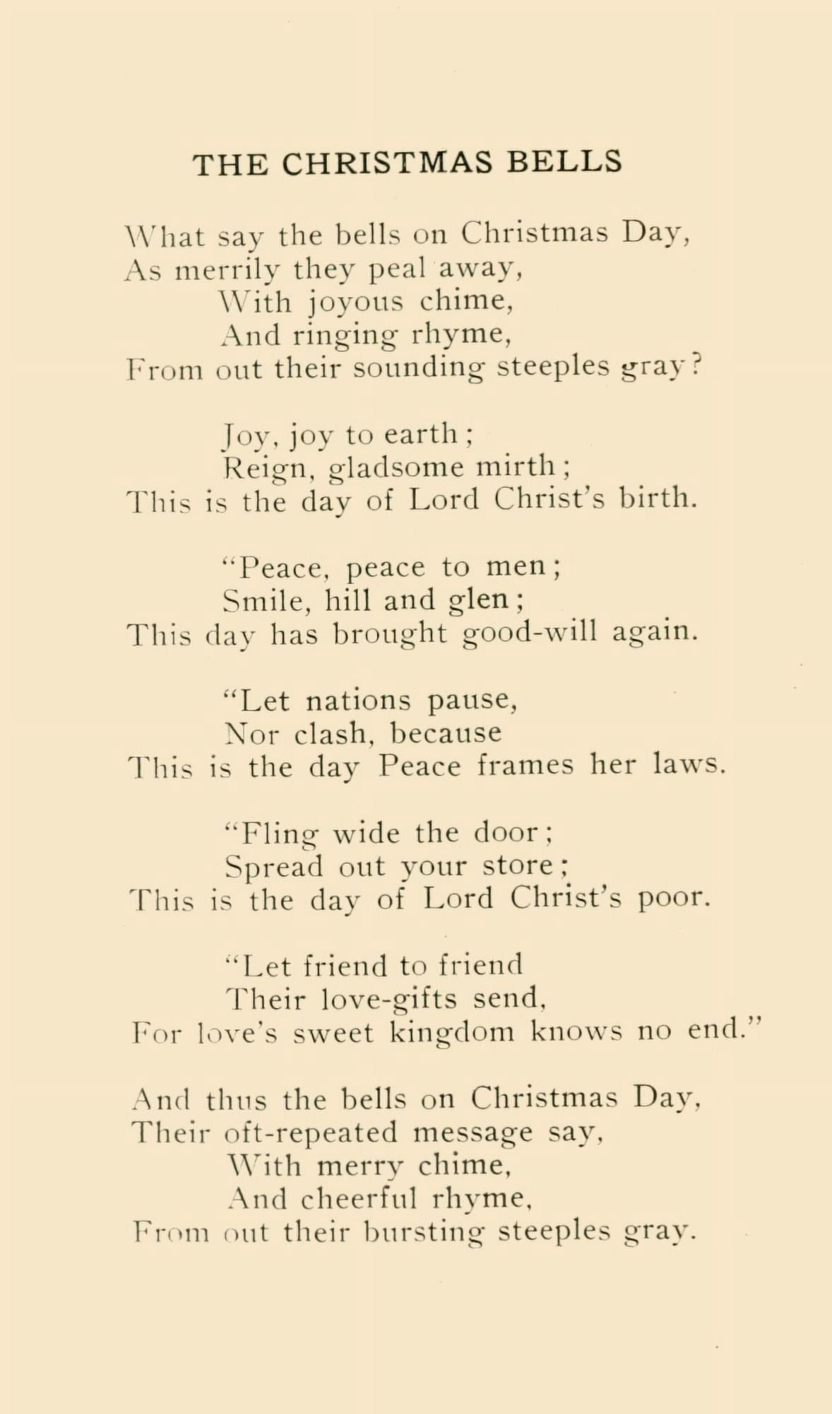 The Three Kings and other Verses 1922 Christmas Bells Canvas Art - Donald A Fraser (24 x 36)