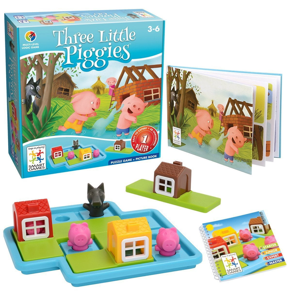 Three Little Piggies Deluxe Puzzle Game with Story Book