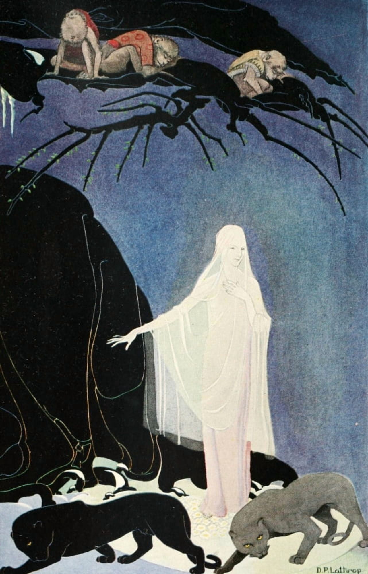 The Three Mulla-Mulgars 1919 Queen of the Mountains Canvas Art - Dorothy Lathrop (24 x 36)