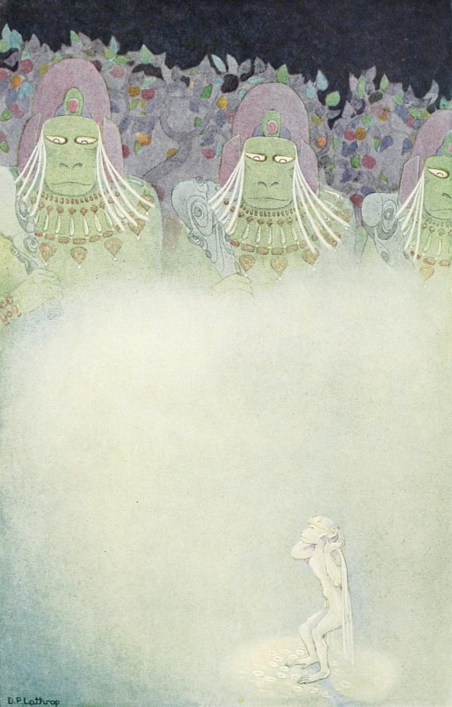 The Three Mulla-Mulgars 1919 Silver-haired Meermuts Canvas Art - Dorothy Lathrop (18 x 24)