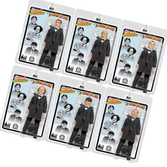 The Three Stooges 8 Inch Action Figures Suit & Top Hat Series: Set of all 6