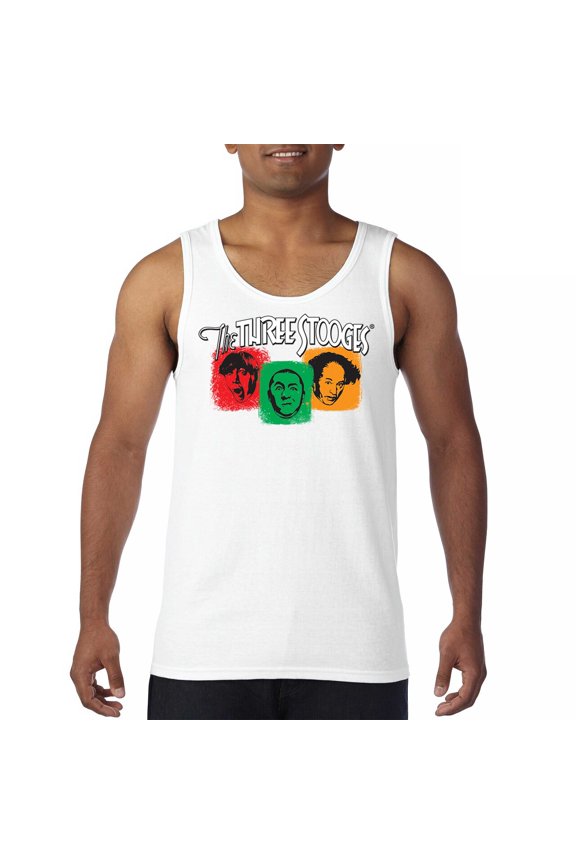 The Three Stooges Colorful Tank Top Funny 3 Wise Guys Curly Moe Larry Shemp Classic Retro American Legend Men's Top