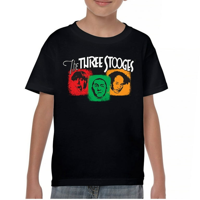 The Three Stooges Colorful Youth T-shirt Funny 3 Wise Guys Curly