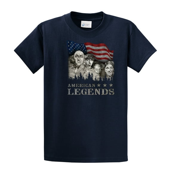 The Three Stooges Short Sleeve T-shirt Rushmorons American Legends Mount Rushmore Morons 3 Curly Moe Larry Tee Shirt-navy-6xl