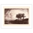 thumbnail image 1 of The Three Trees - From an Original Etching and Drypoint by Rembrandt c.1643 - Bamboo Fine Art 290gsm Paper (Unframed) 17x22in, 1 of 4