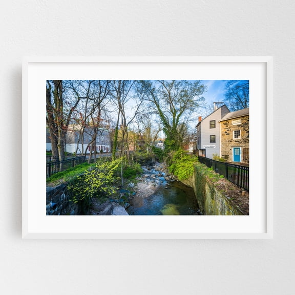 The Tiber River - Ellicott City Maryland Photography White Framed Wall Art Print 20 x 30 inches