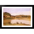 thumbnail image 1 of The Tiber near Rome 40x28 Large Black Wood Framed Print Art by Camille Corot, 1 of 2