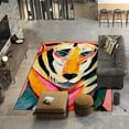 thumbnail image 1 of The Tiger Washable Art Area Rug size 8'x10', Power-loomed, Heavenly Softness with Non-Slipping Backing, 1 of 6