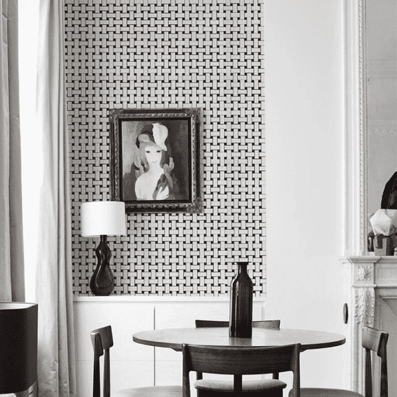 The Tile Life Ada 4 in x 4 in Black & White Porcelain Mosaic Tile 1 Piece