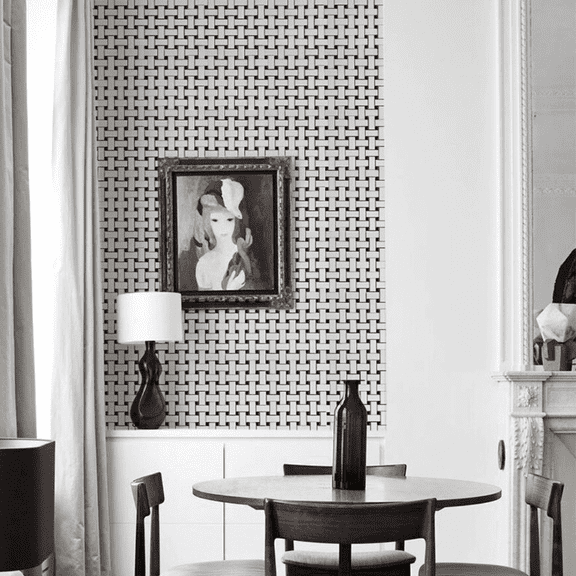 The Tile Life Ada Black & White Porcelain Basketweave Mosaic Floor & Wall Tile, 12 x 12 in, 20-Piece