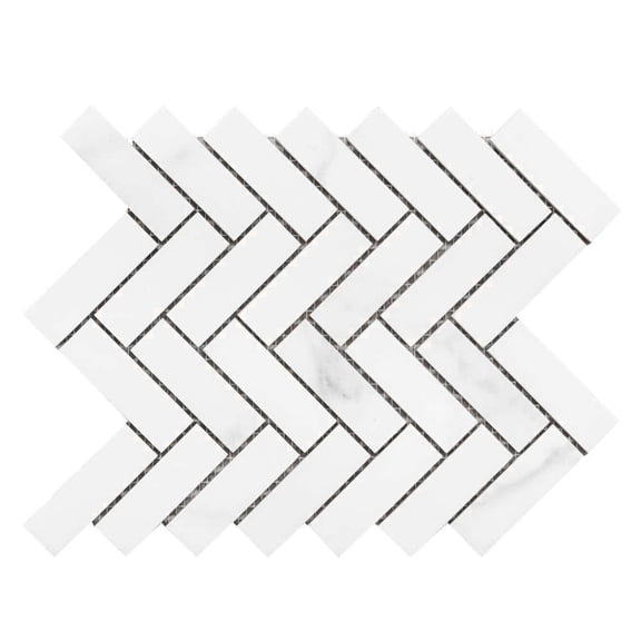 The Tile Life Adonis Pure 4 in x 4 in White Porcelain Mosaic Tile Sample 1 Piece