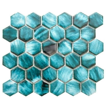 The Tile Life Agate Azules 2x2 Porcelain Backsplash Wall Tile - 1 Sheet (0.91 Sq. ft.)