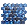 thumbnail image 1 of The Tile Life Agate 2 in x 2 in Hexagon Sapphire Glossy Porcelain Mosaic Wall Tile 1 Sheet, 1 of 15