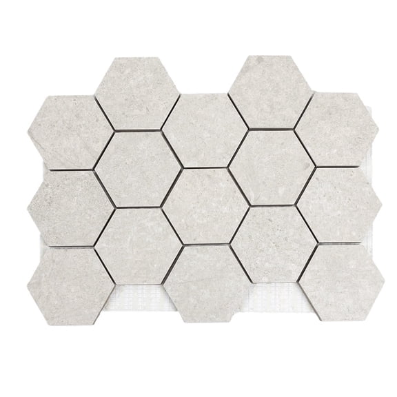 The Tile Life Alpe Stone Limestone 3" x 3" Perla Matte Porcelain Mosaic Floor and Wall Tile 1 Sheet