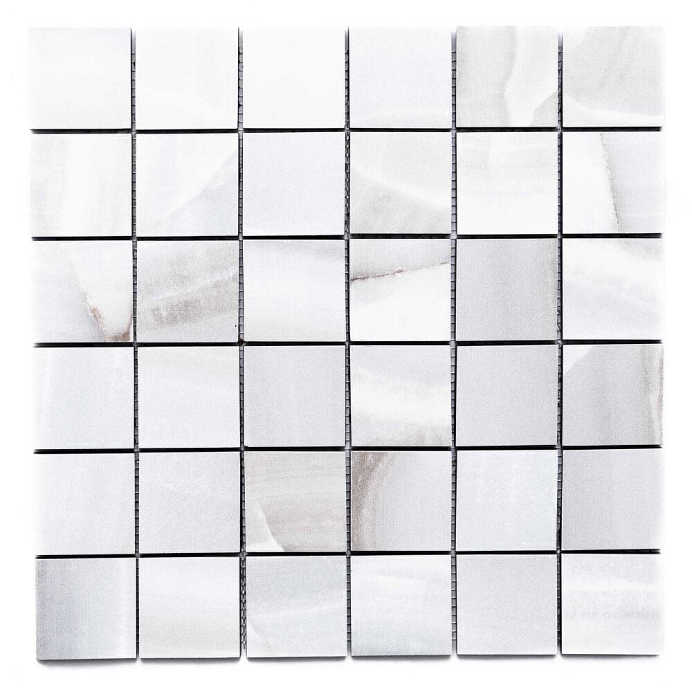 The Tile Life Amsterdam 2" x 2" Gris Matte Porcelain Mosaic Floor and Wall Tile Case of 4