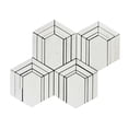 thumbnail image 1 of The Tile Life Argos Peak 12" x 14" Carrara and Thassos Polished Marble Mosaic Floor and Wall Tile, 1 Sheet, 1 of 11