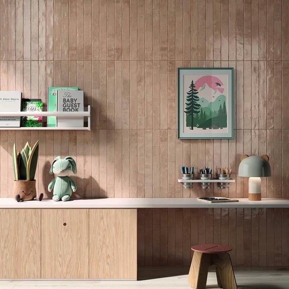 The Tile Life Aria Apricot Porcelain Tile Sample - 2 x 18 in. - Glossy - 1-Piece - Floor, Wall & Backsplash