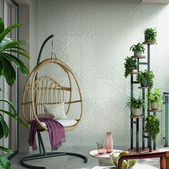 The Tile Life Aria Bianco Glossy Porcelain Floor and Wall Tile 2x18 in 32-Piece