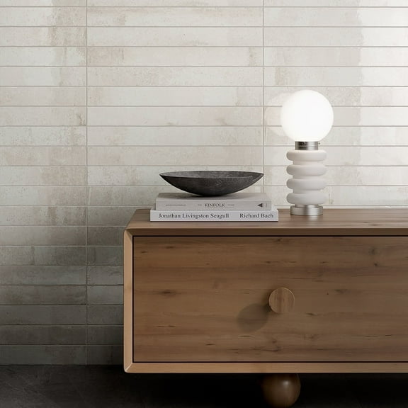 The Tile Life Aria Fog Glossy Porcelain Floor and Wall Tile 2x18 in 32-Piece