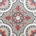 thumbnail image 1 of The Tile Life Art Deco 8" x 8" Red Matte Porcelain Floor and Wall Tile 25-Piece, 1 of 10