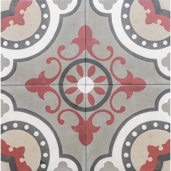 The Tile Life Art Deco 8" x 8" Red Matte Porcelain Floor and Wall Tile Sample 1-Piece