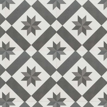 The Tile Life Astral Gray Star 10" x 10" Porcelain Floor and Wall Tile - Case of 16 (10.76 Sq. ft.)
