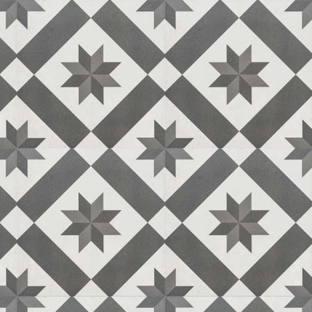 The Tile Life Astral Gray Star Matte Porcelain Floor & Wall Tile, 10 x 10 in, 16-Piece, Geometric