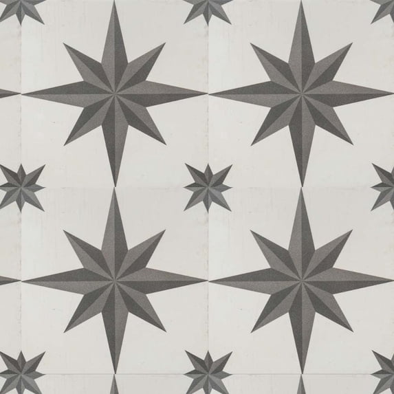 The Tile Life Astral 4" x 4" Gray Sun Geometric Porcelain Tile Sample, 1 Piece