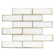 The Tile Life Athena 12x12 Brick Glass Mosaic Tile, Gold (1 Sq. ft./Sheet) Bathroom
