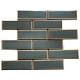 thumbnail image 1 of The Tile Life Athena 2" x 6" Black/ Gold Matte Glass Mosaic Wall Tile , 1 Sheet, 1 of 12