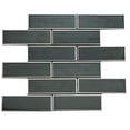 thumbnail image 1 of The Tile Life Athena 2 x 6 Black/ Silver Matte Glass Mosaic Tile Sample 1 Piece, 1 of 11