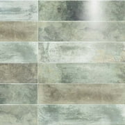 The Tile Life Avila 3x12 Rectangle Ceramic Wall Tile, Green (5.38 Sq. ft./Case) Bathroom Shower