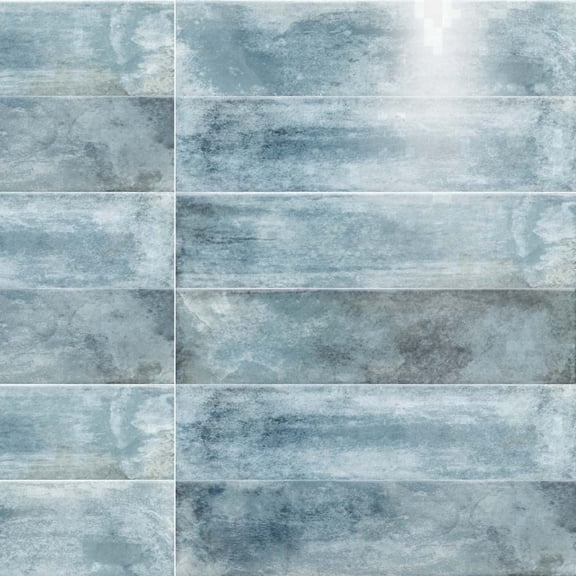 The Tile Life Avila 2.75" x 11.75" Subway Blue Glossy Ceramic Tile Sample 1 Piece
