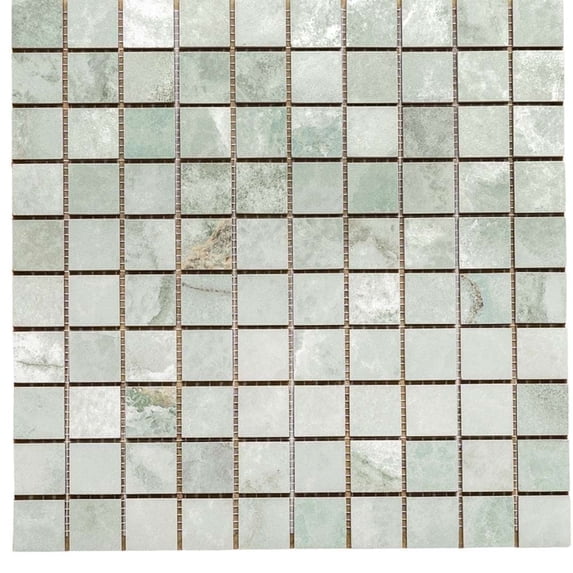 The Tile Life Banff 1" x 1" Onice Jade Matte Porcelain Mosaic Floor and Wall Tile, 1 Sheet