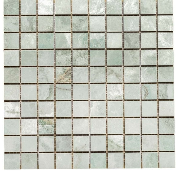 The Tile Life Banff 1" x 1" Onice Jade Matte Porcelain Mosaic Floor and Wall Tile, 1 Sheet