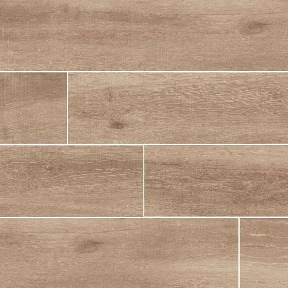 The Tile Life Belgrad Beige Matte Wood-Look Porcelain Floor & Wall Tile, 6 x 36 in, 7-Piece