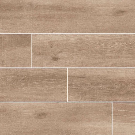 The Tile Life Belgrad Beige Matte Wood-Look Porcelain Floor & Wall Tile, 6 x 36 in, 7-Piece