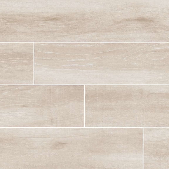The Tile Life Belgrad Ivory Matte Wood-Look Porcelain Floor & Wall Tile, 4 x 6 in, 1-Piece Sample