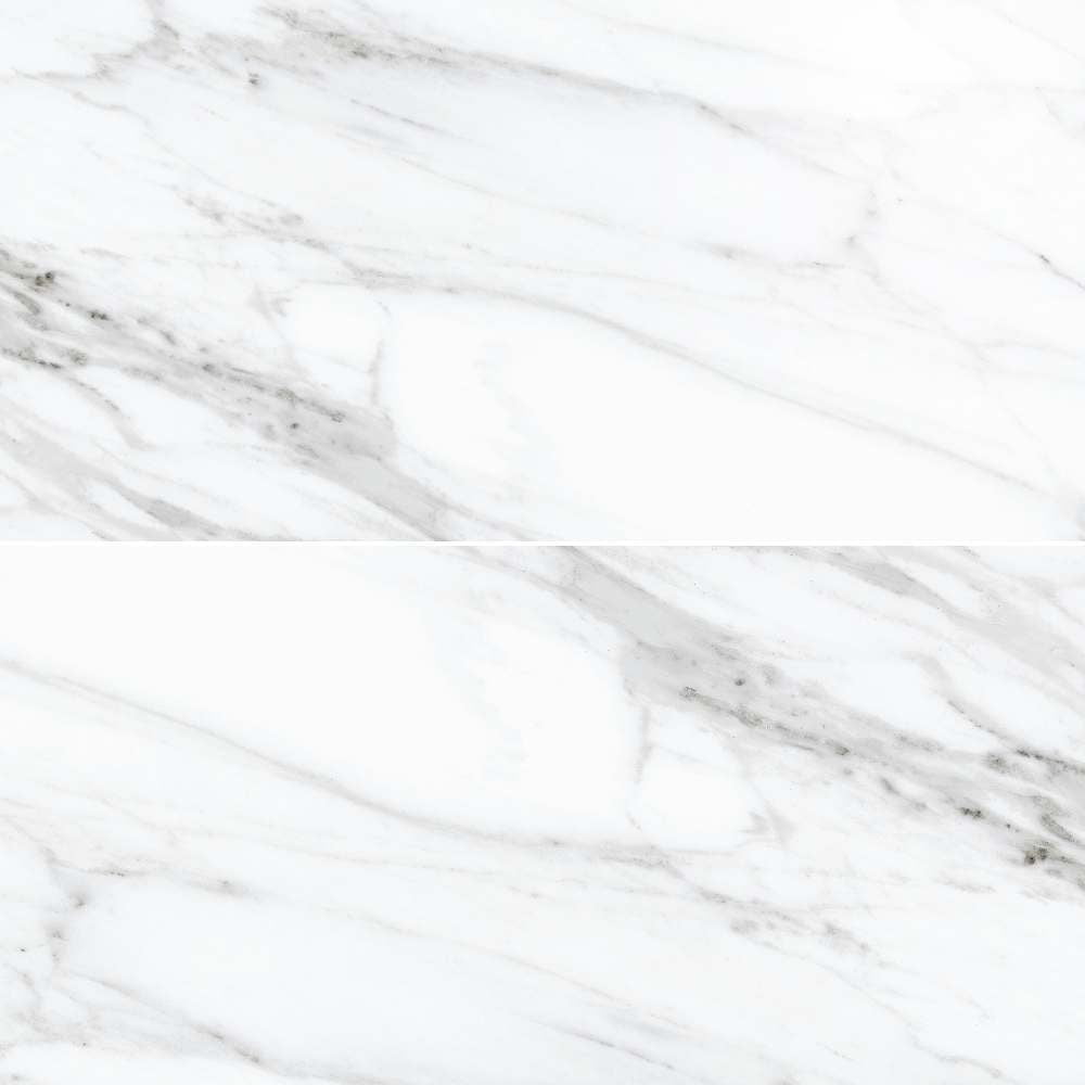 The Tile Life Belus White 24" x 48" Rectangle Porcelain Marble Look Floor and Wall Tile - 4x4 Sample