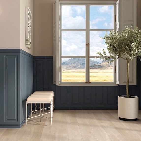 The Tile Life Boudoir Wainscoting 12" x 48" Indigo Matte Porcelain Floor and Wall Tile, Case of 4
