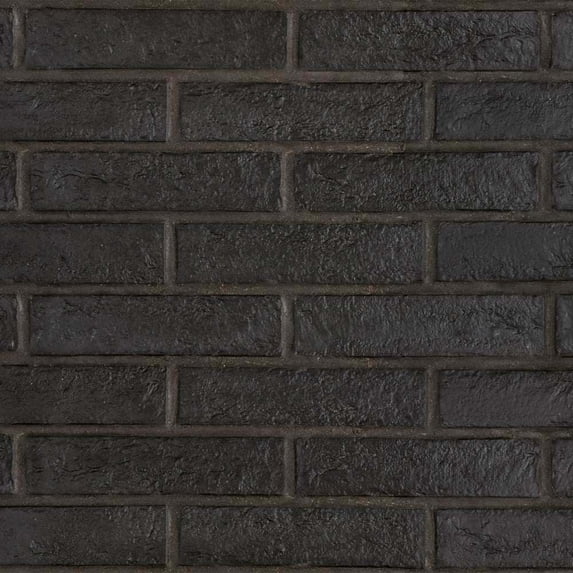 The Tile Life Brick City 2" x 10" Black Matte Porcelain Tile Sample, 1 Piece