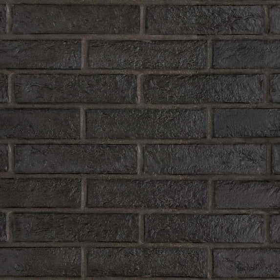The Tile Life Brick City 2" x 10" Black Matte Porcelain Floor and Wall Tile Case of 32