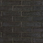 The Tile Life Brick City Black Porcelain Floor and Wall Tile, 2" x 10", 32-Piece