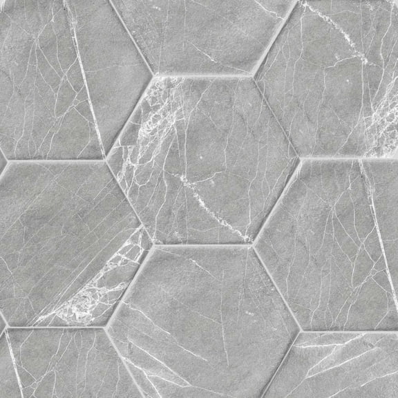 The Tile Life Cadiz Gray Hexagon Matte Porcelain Floor & Wall Tile, 8 x 9 in, 1-Piece Sample