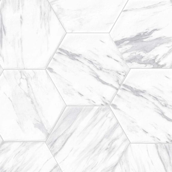 The Tile Life Cadiz White Hexagon Porcelain Tile Sample - 8 x 9 in. - Matte - 1-Piece - Floor, Wall & Backsplash